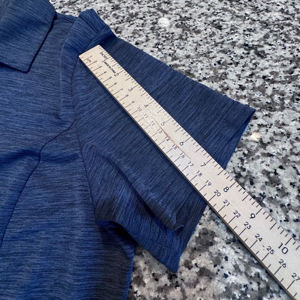 Lady Hagen Womens Polo Shirt Blue Heather V Neck Short Sleeve Size L Golf Casual - Picture 8 of 9